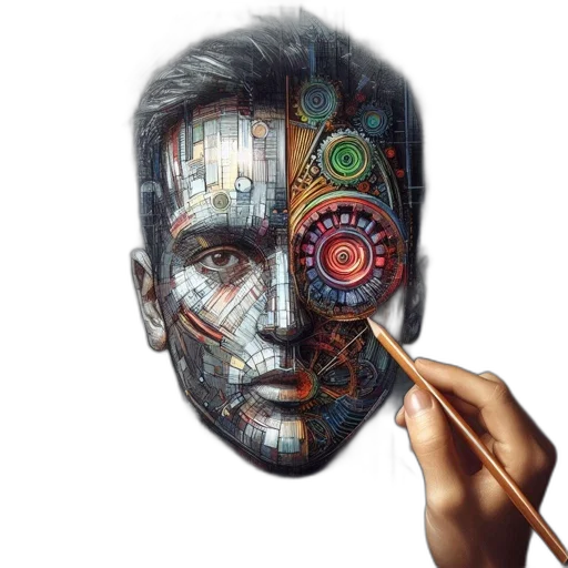 mask, face, robot, cyberpunk transparent PNG cut-out