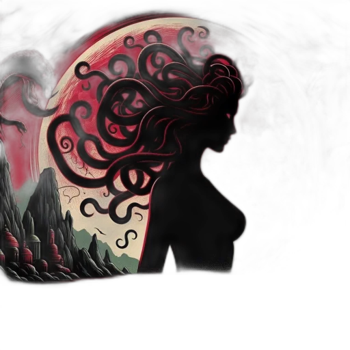 mask, hair, crown, fantasy art transparent PNG cut-out