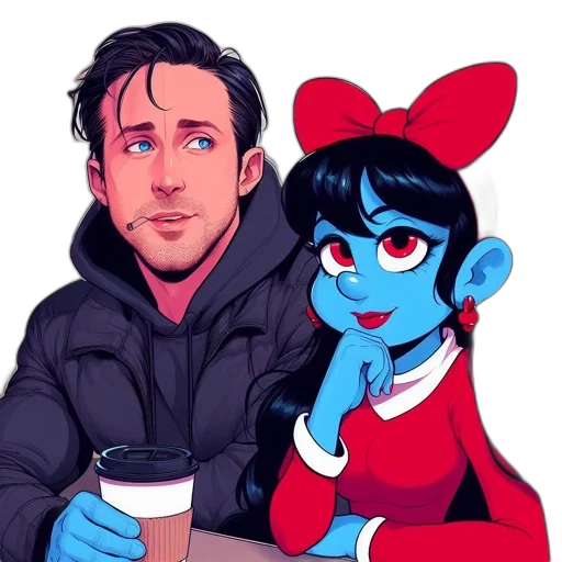 jacket, face, cartoon, comic book art transparent PNG cut-out