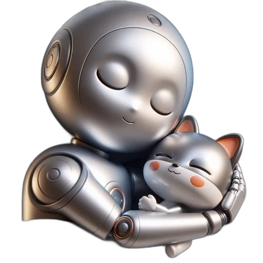 robot, concept art, 3d render, photorealistic transparent PNG cut-out
