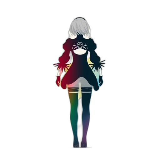 dress, jacket, staff, hair transparent PNG cut-out