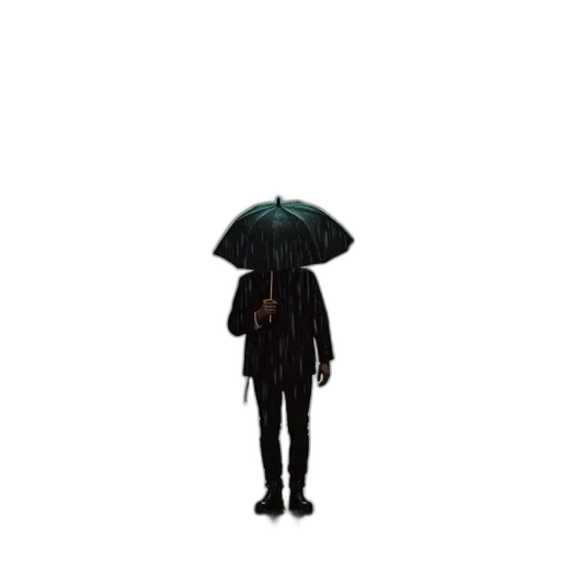 umbrella, jacket, hat, staff transparent PNG cut-out