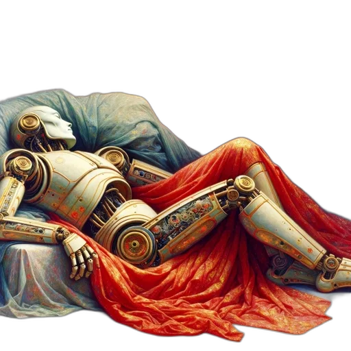 robot, sword, concept art, fantasy art transparent PNG cut-out