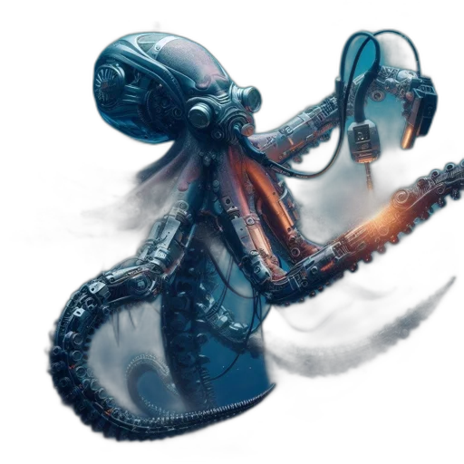 robot, creature, weapon, staff transparent PNG cut-out