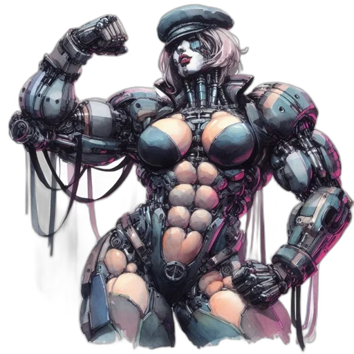 robot, weapon, cyberpunk, concept art transparent PNG cut-out