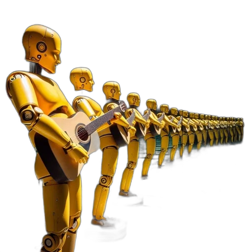 robot, staff, 3d render, concept art transparent PNG cut-out