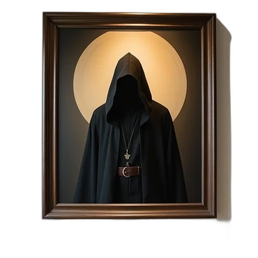 jacket, mask, staff, sword transparent PNG cut-out