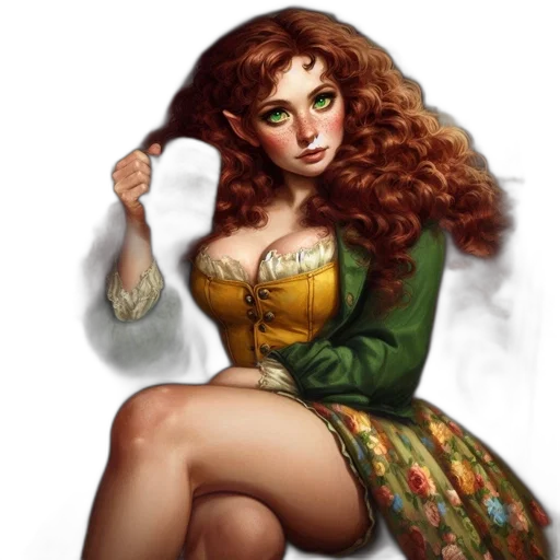 dress, fantasy art, concept art, comic book art transparent PNG cut-out