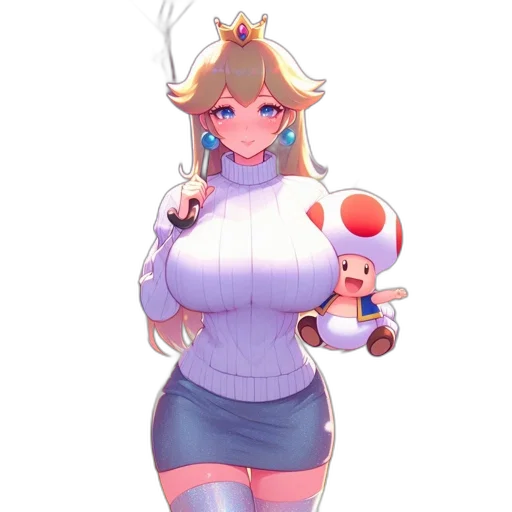 robot, dress, staff, crown transparent PNG cut-out