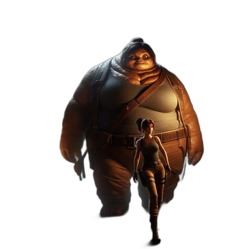 creature, animal, jacket, staff transparent PNG cut-out