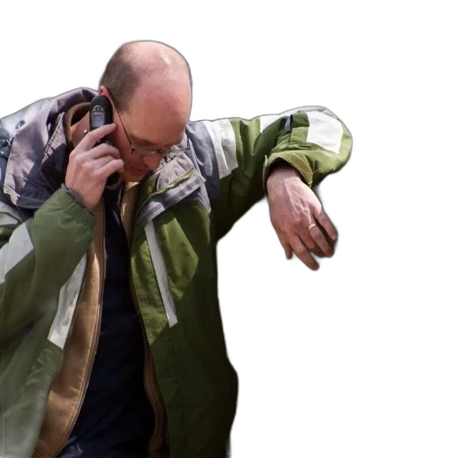 jacket, staff, weapon, man transparent PNG cut-out