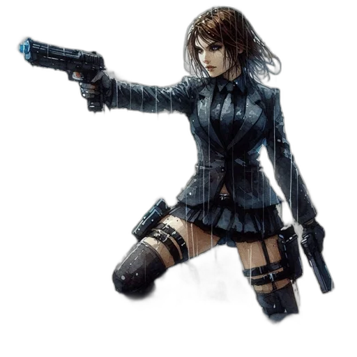 weapon, jacket, concept art, cyberpunk transparent PNG cut-out