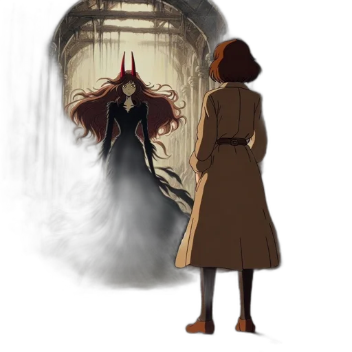 dress, umbrella, mask, creature transparent PNG cut-out