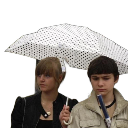 umbrella, staff, jacket, hat transparent PNG cut-out