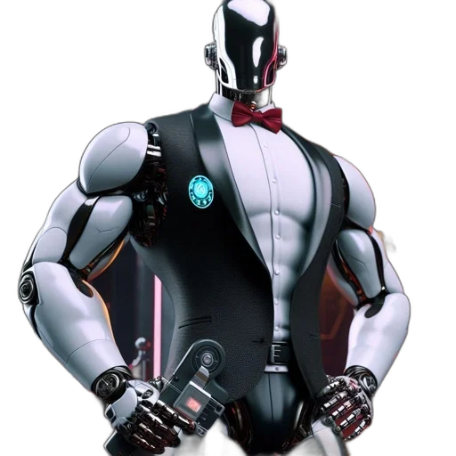 robot, jacket, concept art, 3d render transparent PNG cut-out