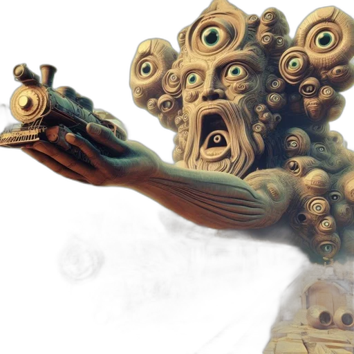 creature, staff, robot, mask transparent PNG cut-out