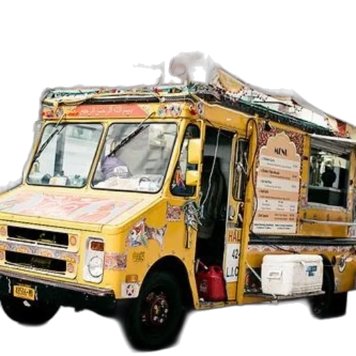 food, vibrant, yellow, truck transparent PNG cut-out