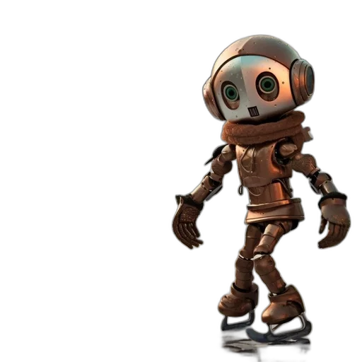 robot, creature, staff, 3d render transparent PNG cut-out