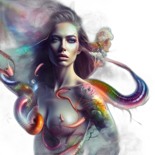 hair, dress, fantasy art, photorealistic transparent PNG cut-out