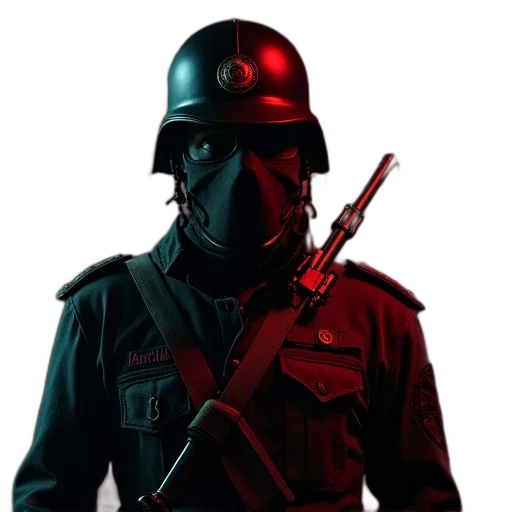 staff, weapon, mask, jacket transparent PNG cut-out