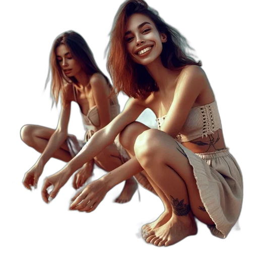 dress, jewelry, shoes, face transparent PNG cut-out