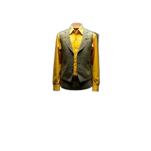 jacket, 3d render, photorealistic, golden transparent PNG cut-out