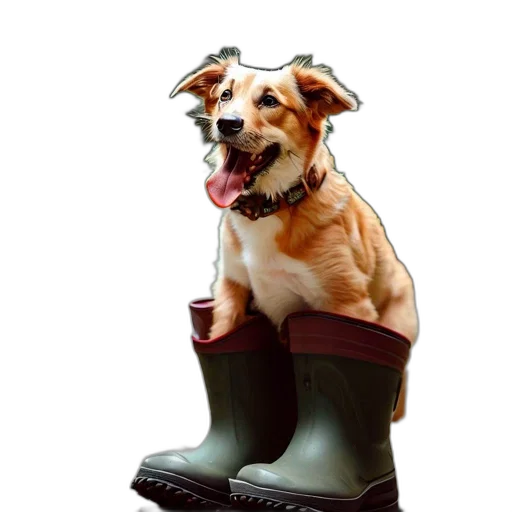 shoes, staff, animal, photorealistic transparent PNG cut-out
