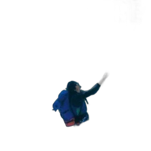 jacket, umbrella, creature, staff transparent PNG cut-out