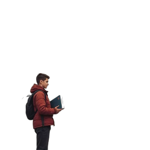 jacket, staff, umbrella, robot transparent PNG cut-out