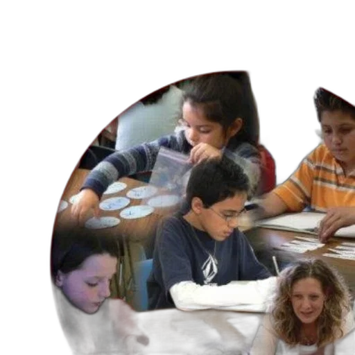 group, children, engaged, educational transparent PNG cut-out