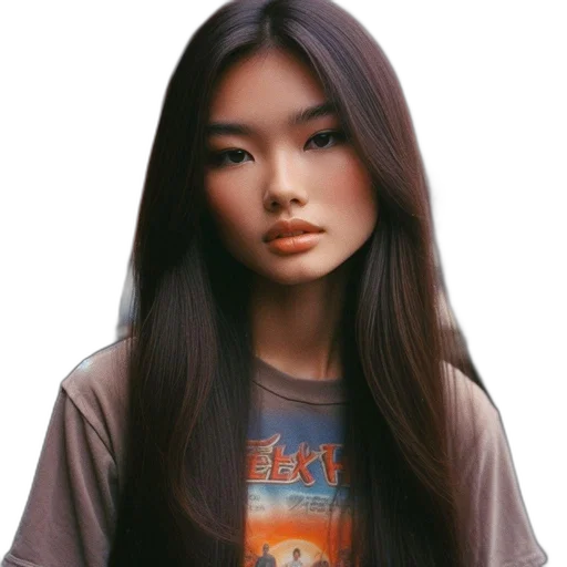 hair, face, jacket, dress transparent PNG cut-out