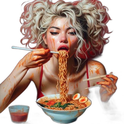 food, hair, photorealistic, concept art transparent PNG cut-out