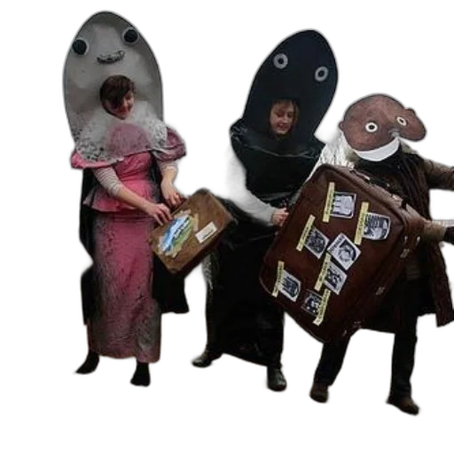 mask, jacket, creature, staff transparent PNG cut-out
