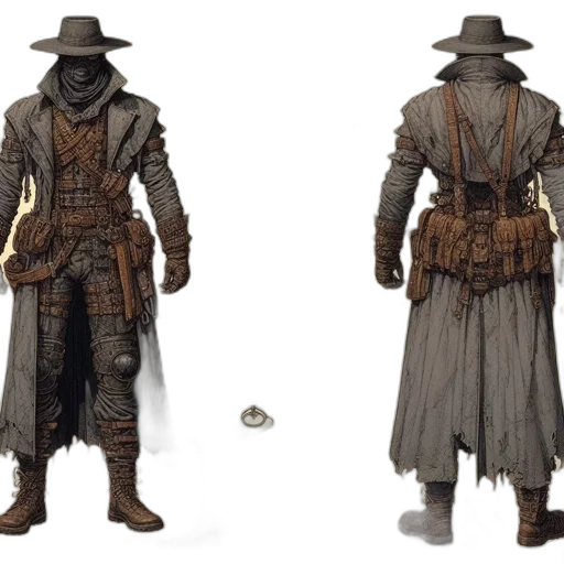 jacket, hat, mask, weapon transparent PNG cut-out