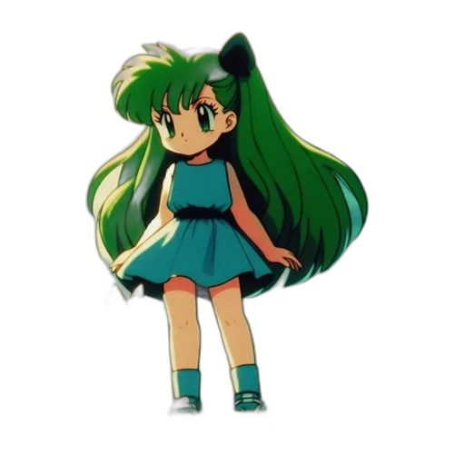 dress, hair, staff, weapon transparent PNG cut-out