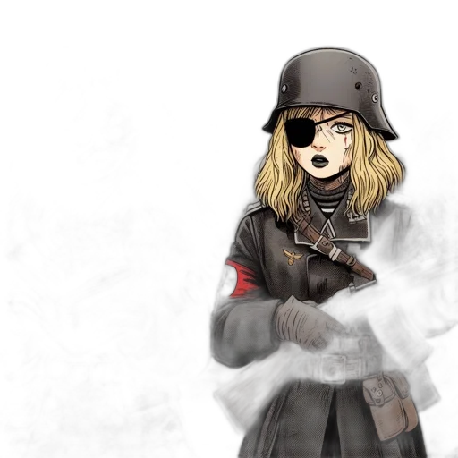 jacket, weapon, staff, hat transparent PNG cut-out