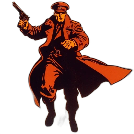 staff, weapon, jacket, hat transparent PNG cut-out