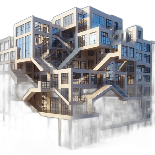 building, 3d render, concept art, photorealistic transparent PNG cut-out