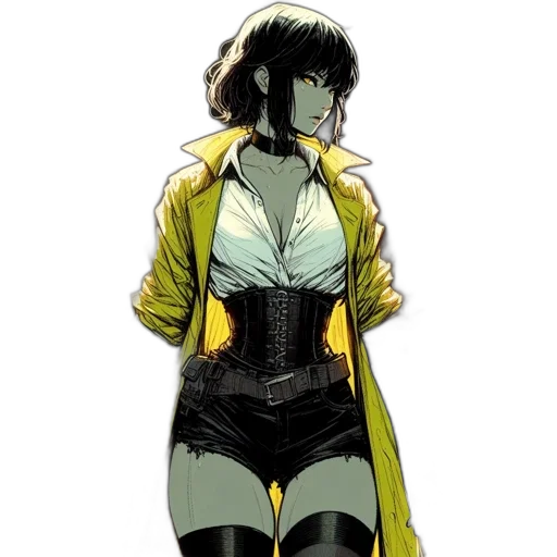 jacket, dress, comic book art, concept art transparent PNG cut-out
