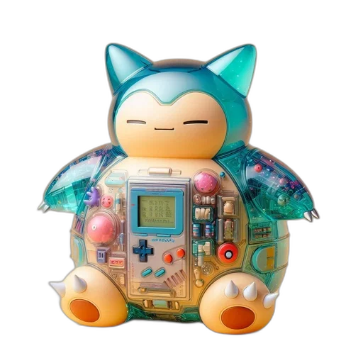 robot, animal, creature, vaporwave transparent PNG cut-out