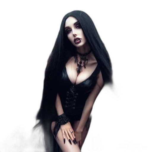 dress, hair, creature, mask transparent PNG cut-out