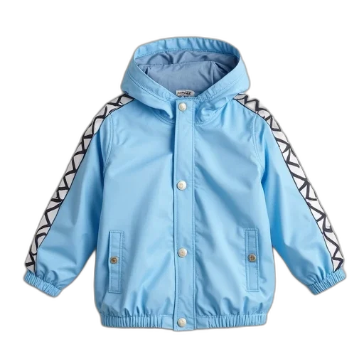 jacket, blue, logo, graphic transparent PNG cut-out