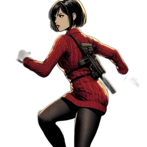 jacket, weapon, comic book art, concept art transparent PNG cut-out