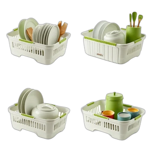 3d render, green, set, four transparent PNG cut-out