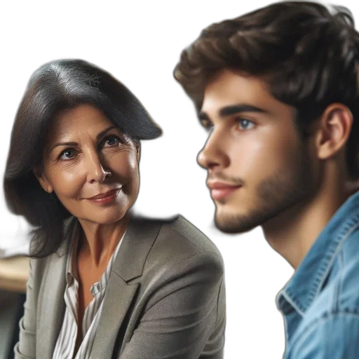 face, photorealistic, two, individuals transparent PNG cut-out