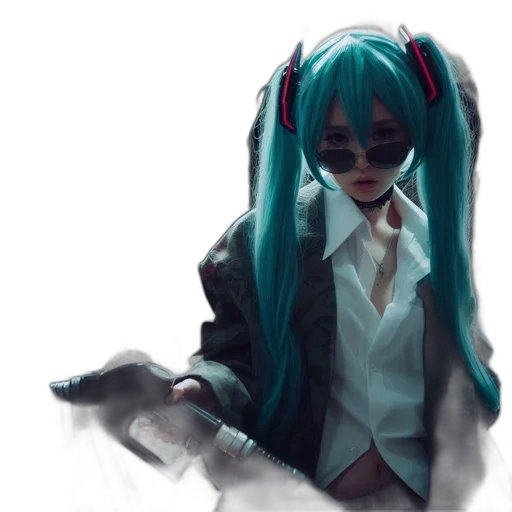 robot, jacket, mask, staff transparent PNG cut-out
