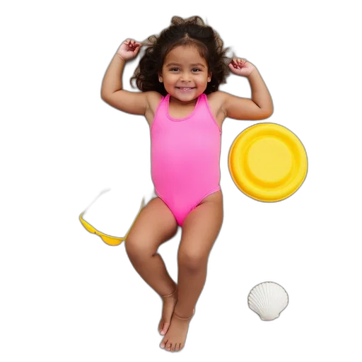 child, lying, sandy, beach transparent PNG cut-out