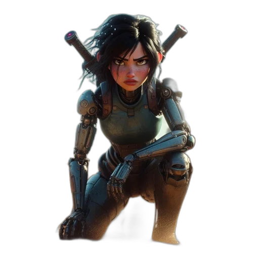 weapon, robot, staff, face transparent PNG cut-out