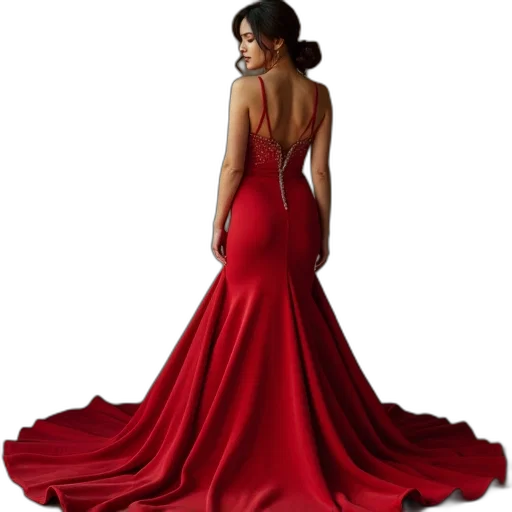 dress, jewelry, photorealistic, red transparent PNG cut-out