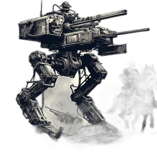 robot, weapon, concept art, fantasy art transparent PNG cut-out